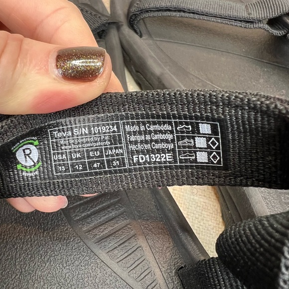 NWOT Teva Hurricane XLT 2 men’s sandals black nylon adjustable sport size 13 - Picture 3 of 5